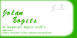 jolan bogits business card